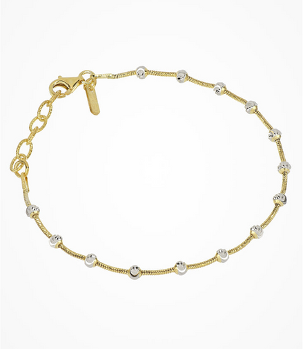 Desmos Sfera Two-Tone  Gold And White Chain Bracelet 7.25"