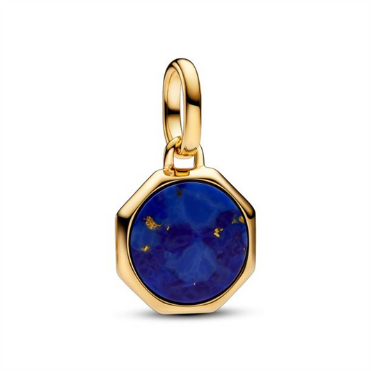 Pandora ME/Moments Blue Engravable Gold-Plated Mini Medallion Charm