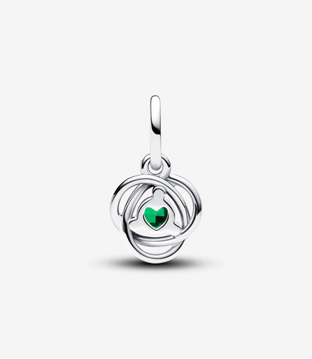 Pandora Moments May Royal Green Eternity Circle Dangle Charm