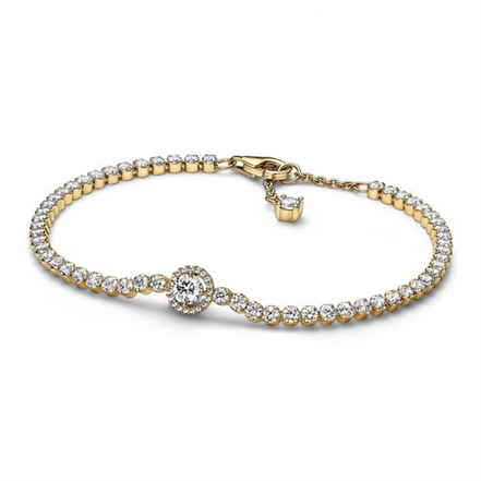 Pandora Sparkling Halo Tennis Bracelet Size 16