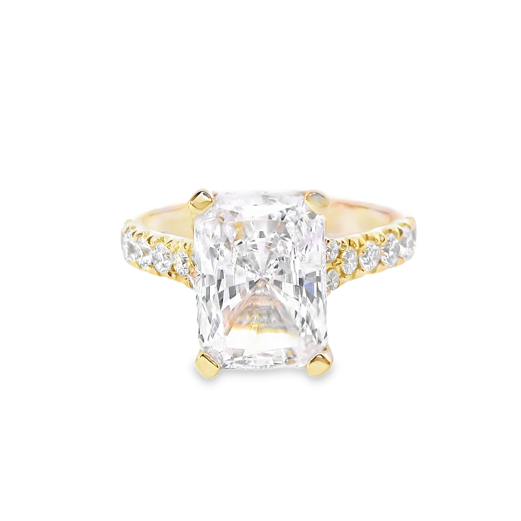 A.JAFFE 14K Yellow Gold 0.60 CTW Radiant Cut Semi-Mount Engagement Ring