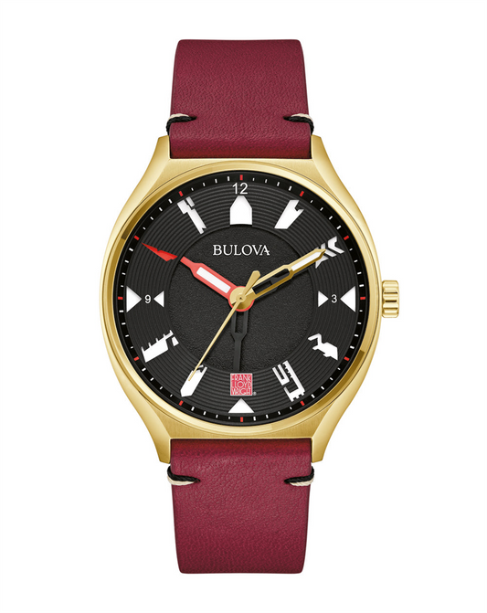 Bulova Men's Frank Lloyd Wright USONIA Limited Edition Watch With Red Leather Strap