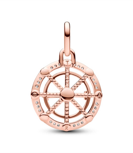 Pandora ME 14K Rose Gold Plated Spinning Wheel Medallion