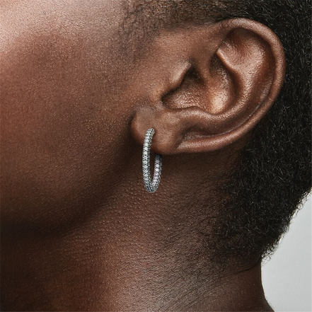 Pandora Timeless Pavé Single-Row Inside/Out Hoop Earrings