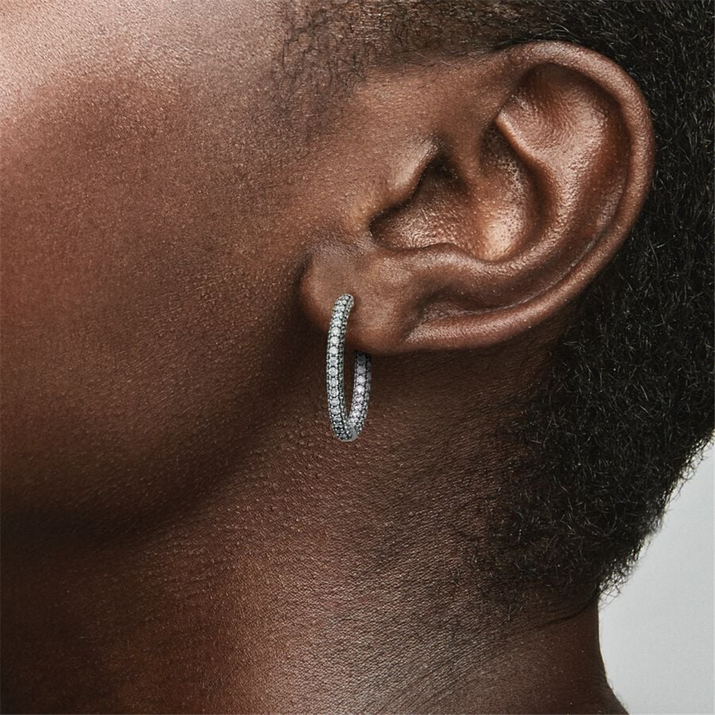 Pandora Timeless Pavé Single-Row Inside/Out Hoop Earrings