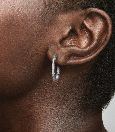 Pandora Timeless Pavé Single-Row Inside/Out Hoop Earrings