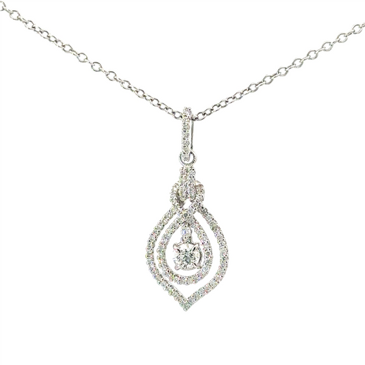 14K White Gold .60 CT Fashion Diamond Pendant