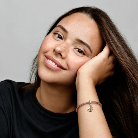 Pandora Moments Two-Tone Key, Padlock & Heart Triple Dangle Charm