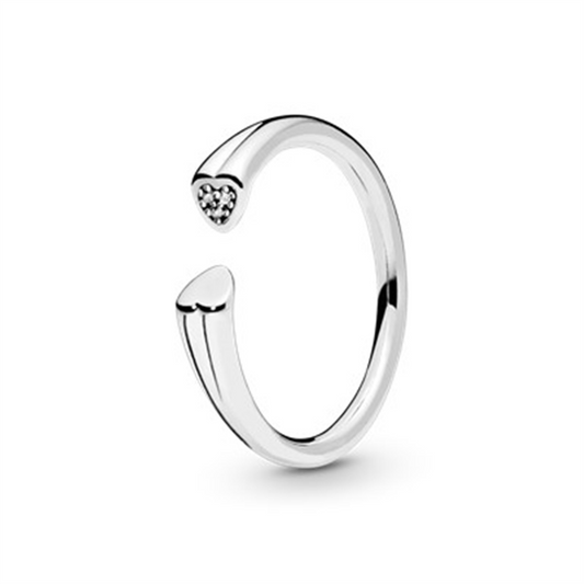 Pandora Open Two Hearts Ring Size 6