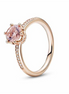Pandora Moments Pink Sparkling Crown Solitaire Ring Size 5