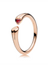 Pandora Rose Two Hearts Open Ring Size 7.5