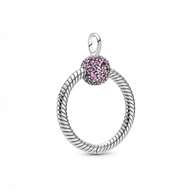 Pandora Moments Small Pink Pavé O Pendant