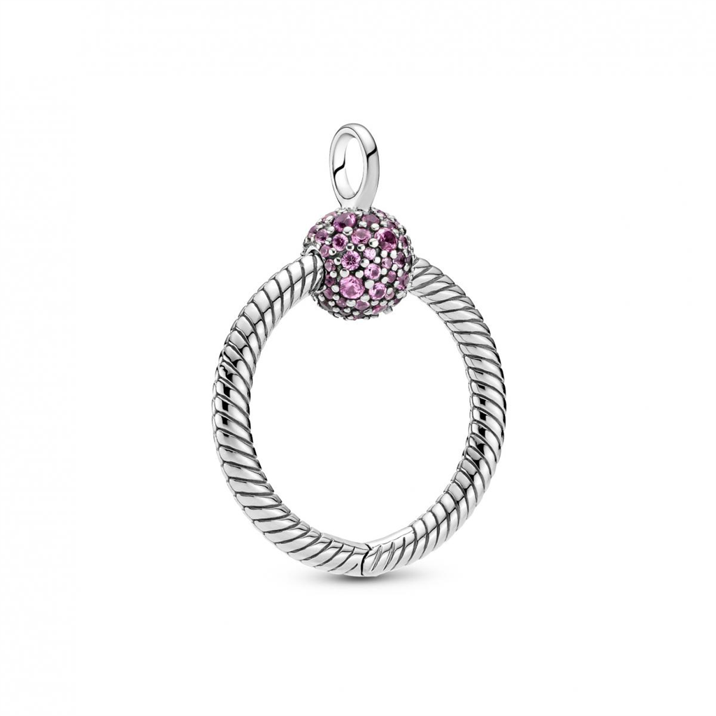 Pandora Moments Small Pink Pavé O Pendant