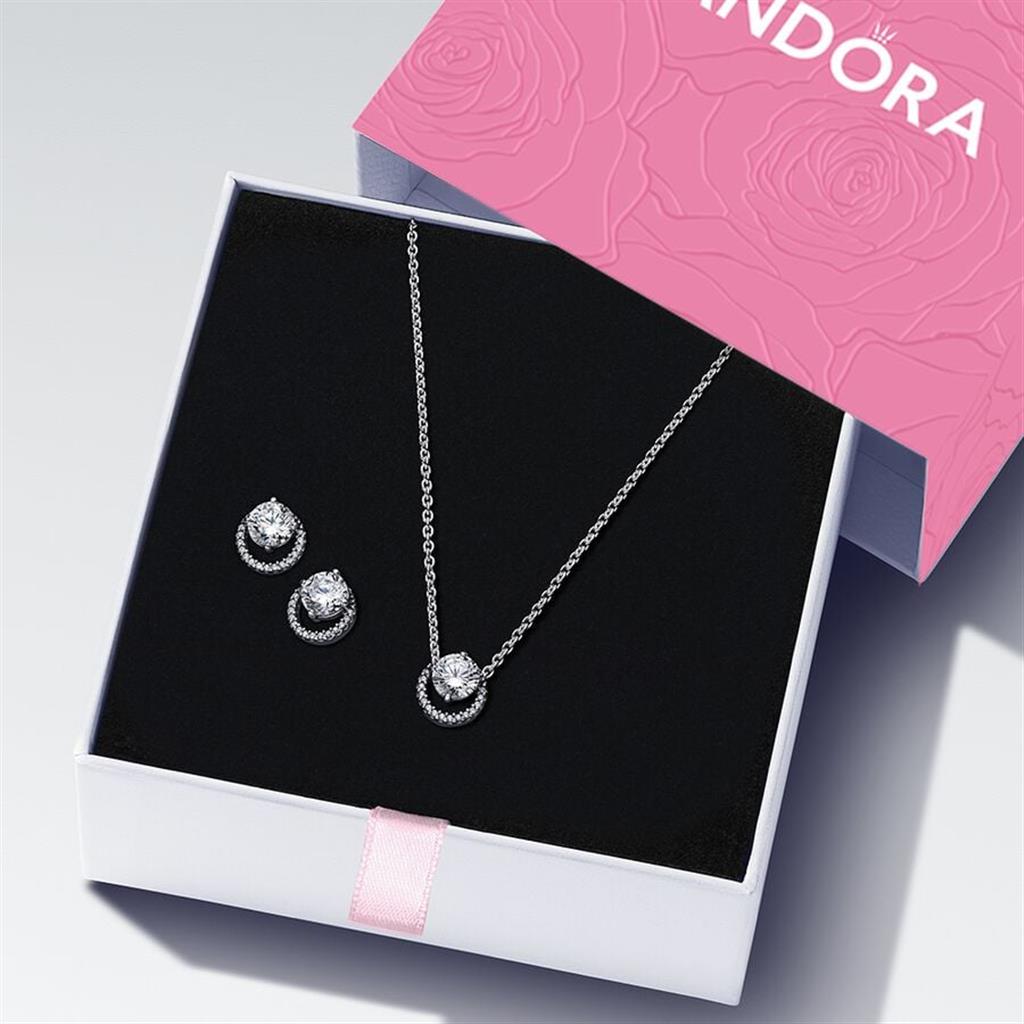 Pandora Timeless Sparkling Round Cut Jewelry Set