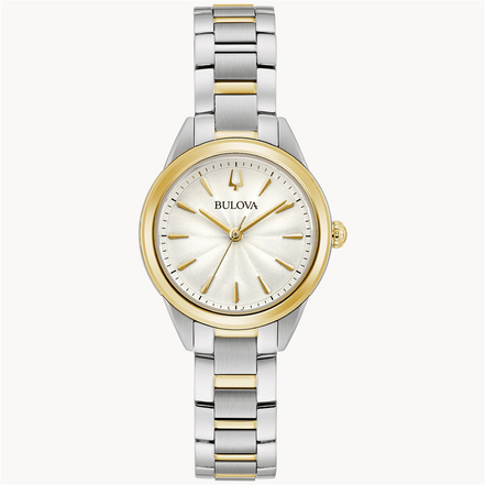Bulova Ladies Sutton White Dial Stainless Steel Bracelet Watch