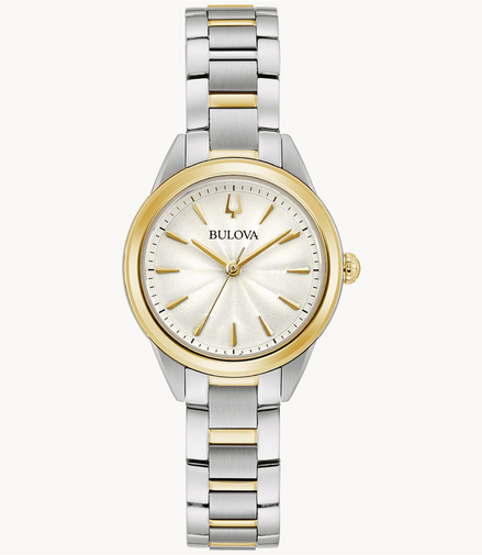 Bulova Ladies Sutton White Dial Stainless Steel Bracelet Watch