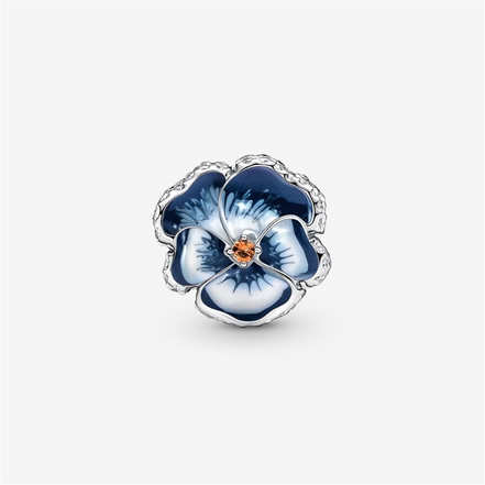 Pandora Moments Blue Pansy Flower Charm