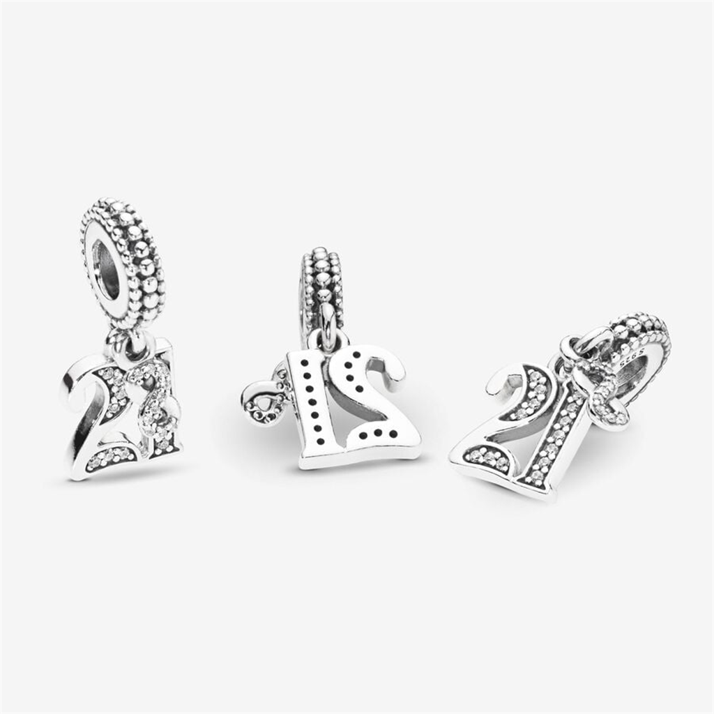 Pandora Moments 21st Celebration Birthday Dangle Charm