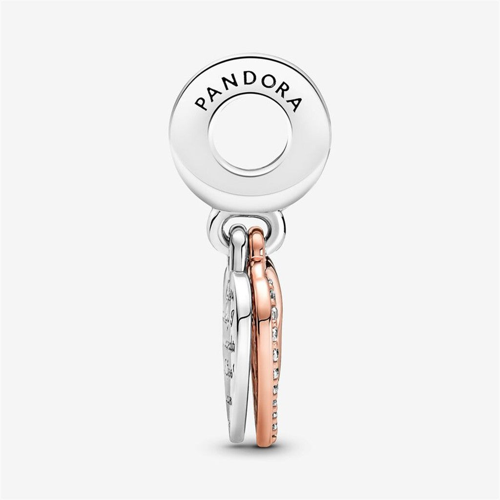 Pandora Moments Entwined Hearts Double Dangle Charm