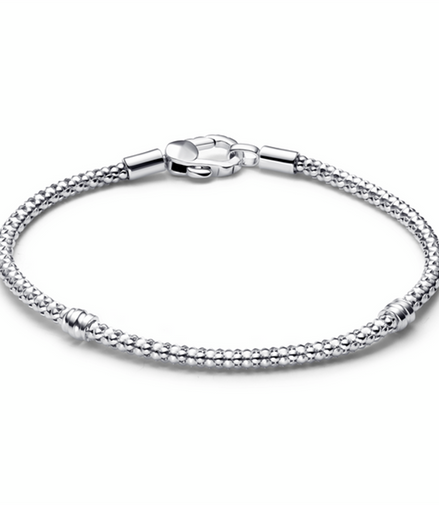 Pandora Moments Studded Clasp And Chain Bracelet Size 18