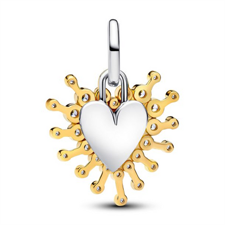 Pandora Radiant Heart Double Two-Tone Dangle Charm