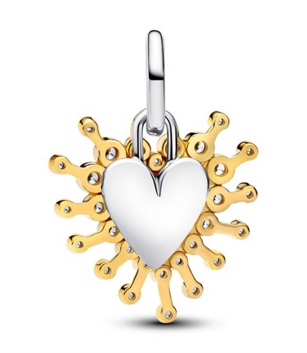 Pandora Radiant Heart Double Two-Tone Dangle Charm