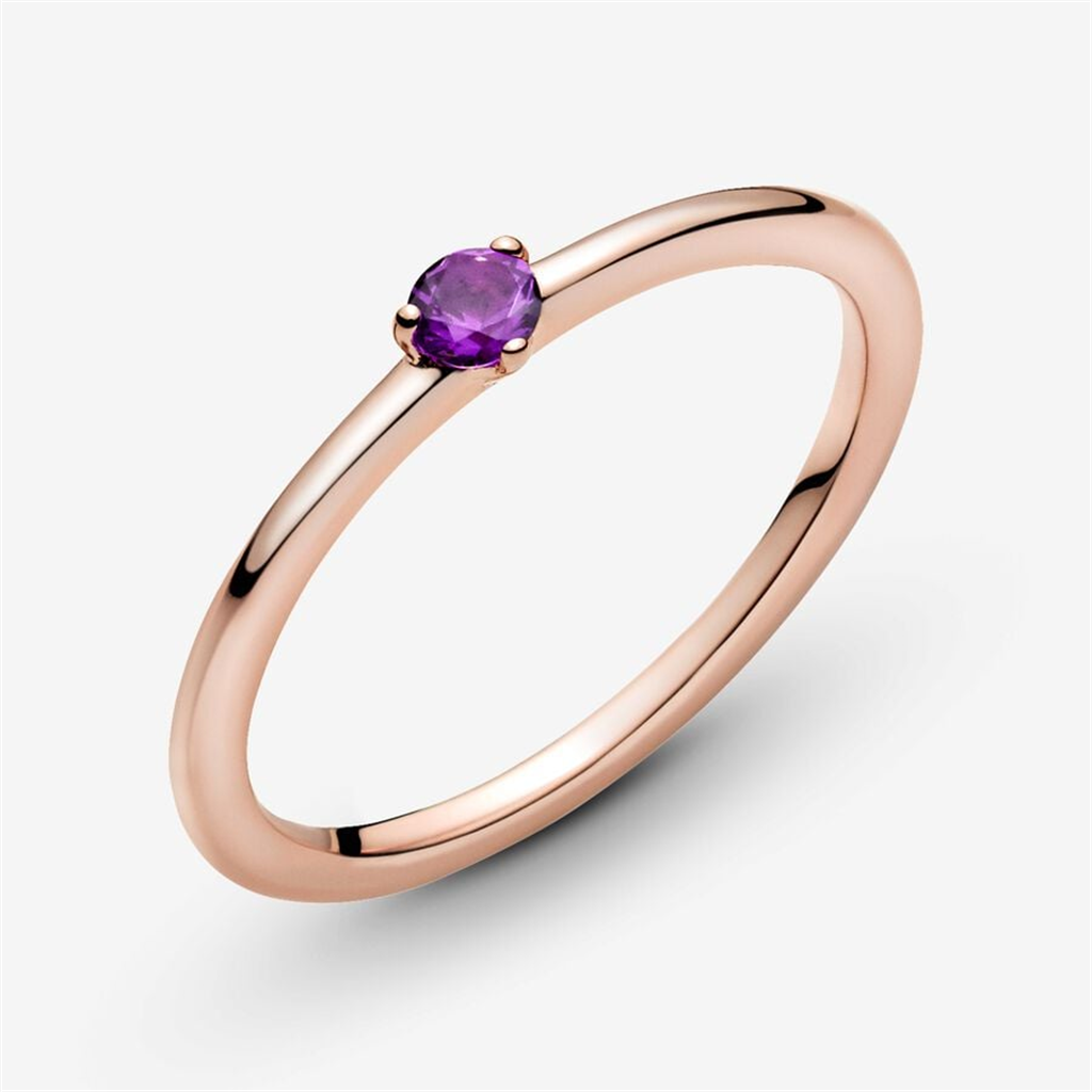 Pandora Timeless Purple Solitaire Ring Size 7.5