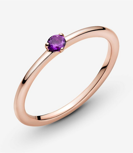 Pandora Timeless Purple Solitaire Ring Size 7.5