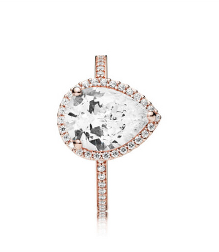 Pandora Timeless Sparkling Teardrop Halo Ring Size 4.5