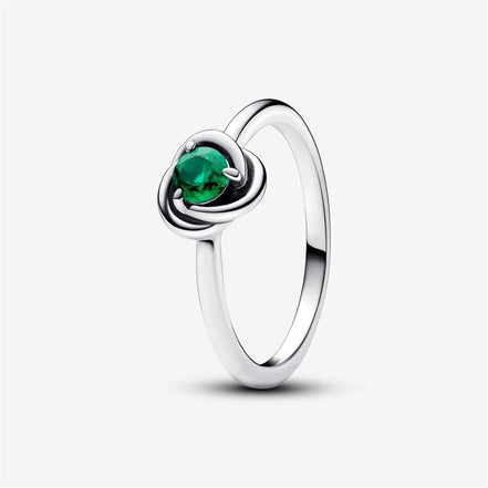 Pandora Moments May Royal Green Eternity Circle Ring Size 7