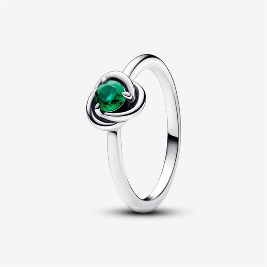 Pandora Moments May Royal Green Eternity Circle Ring Size 7.5