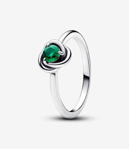 Pandora Moments May Royal Green Eternity Circle Ring Size 6