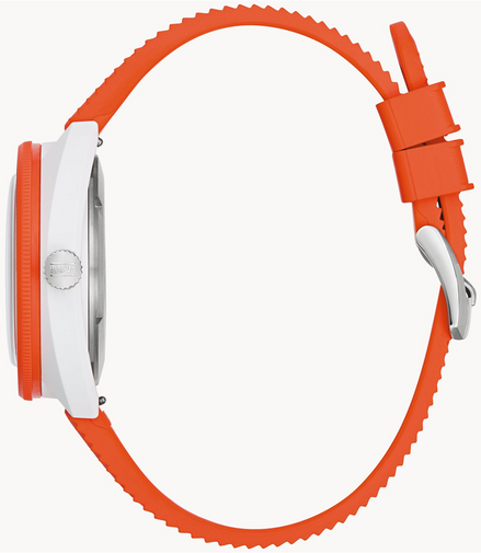 Bulova Snorkel Clownfish White Dial Oranage Rubber Strap Watch