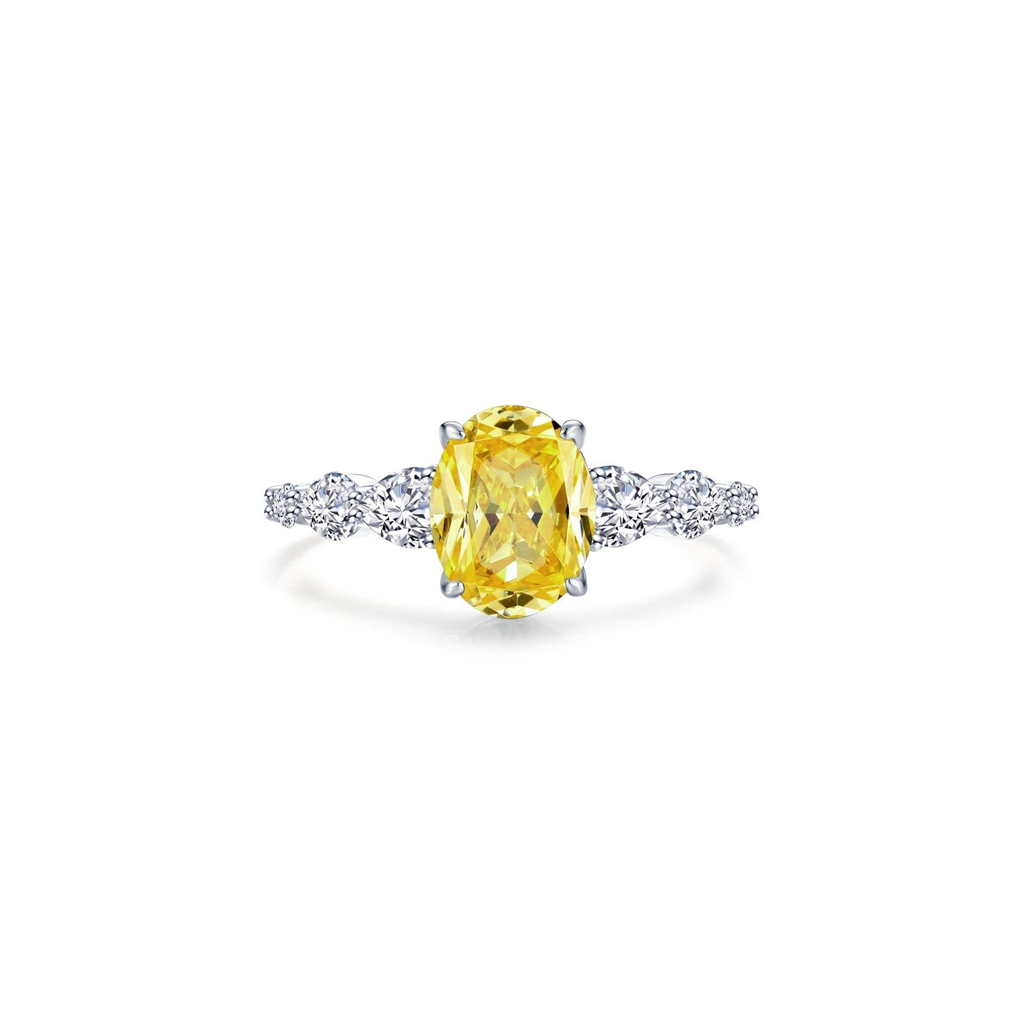 Lafonn 3.66 CTW Simulated Diamond Canary Oval Solitaire Ring