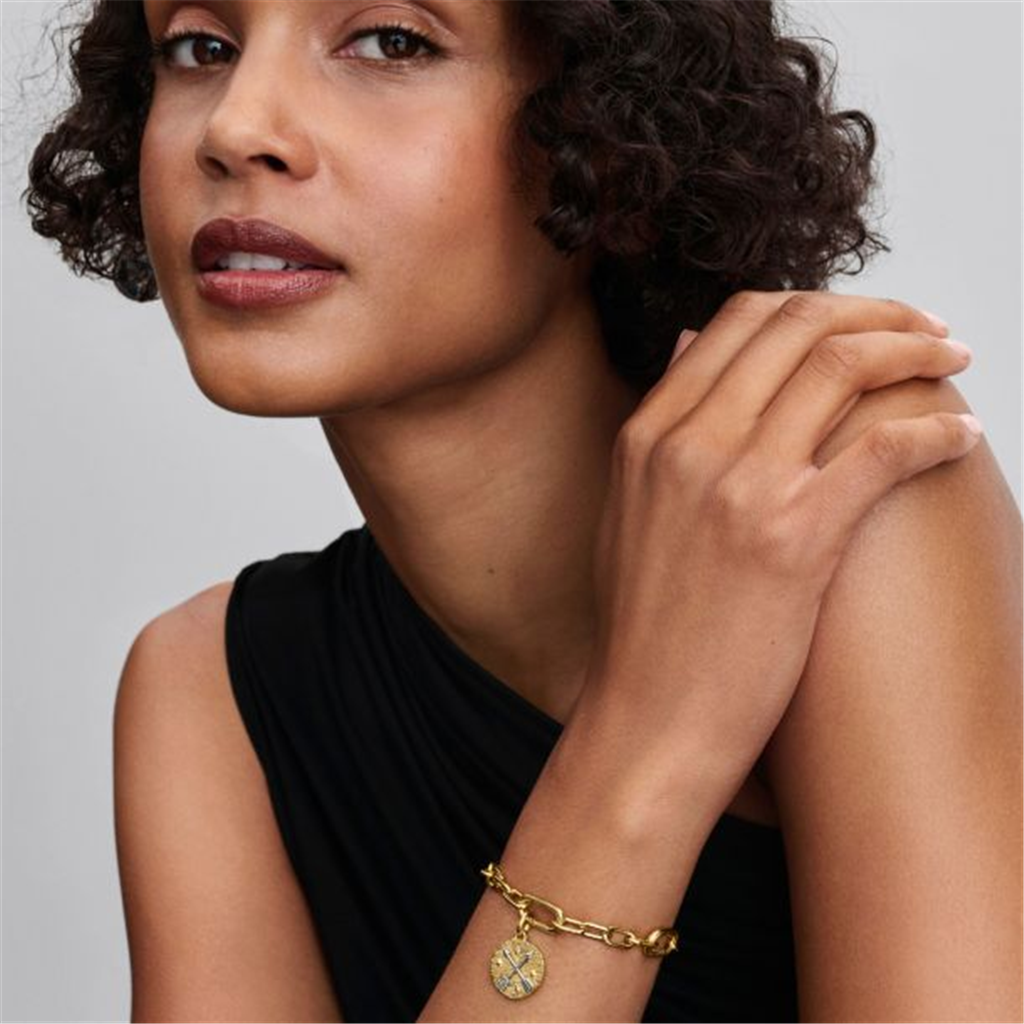 Pandora ME Crossing Arrows Oversized Gold-Plated Medallion Charm