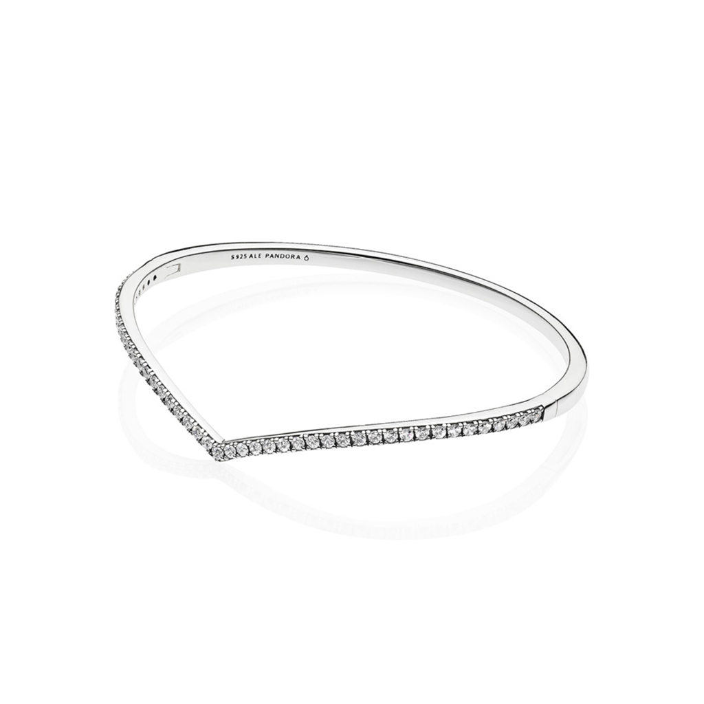 Pandora Sparkling Wishbone Bangle