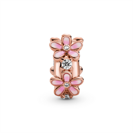 Pandora Moments Pink Daisy Spacer Clip Charm