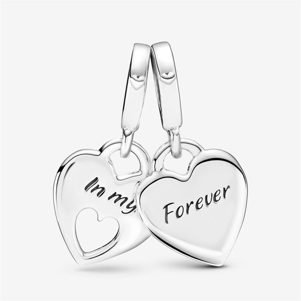 Pandora Moments Mother And Daughter Double Heart Splitable Dangle Charm
