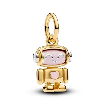 Pandora ME/Moments Spinnable Face Robot Gold-Plated Dangle Charm