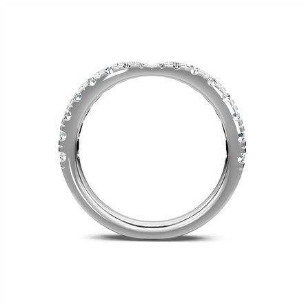 14K White Gold 0.50 CT Round Diamond Pinched Petite Band