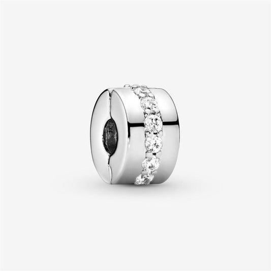 Pandora Moments Clear Sparkling Row Clip Charm