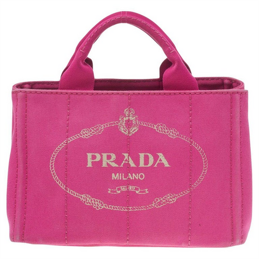 Gently Loved Prada Pink Canaps Canvas Tote