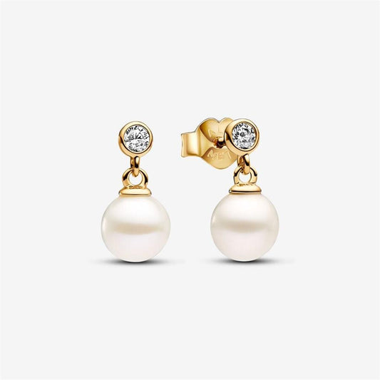 Pandora Essence Treated Freshwater Cultured Pearl & Stone Drop Earrings