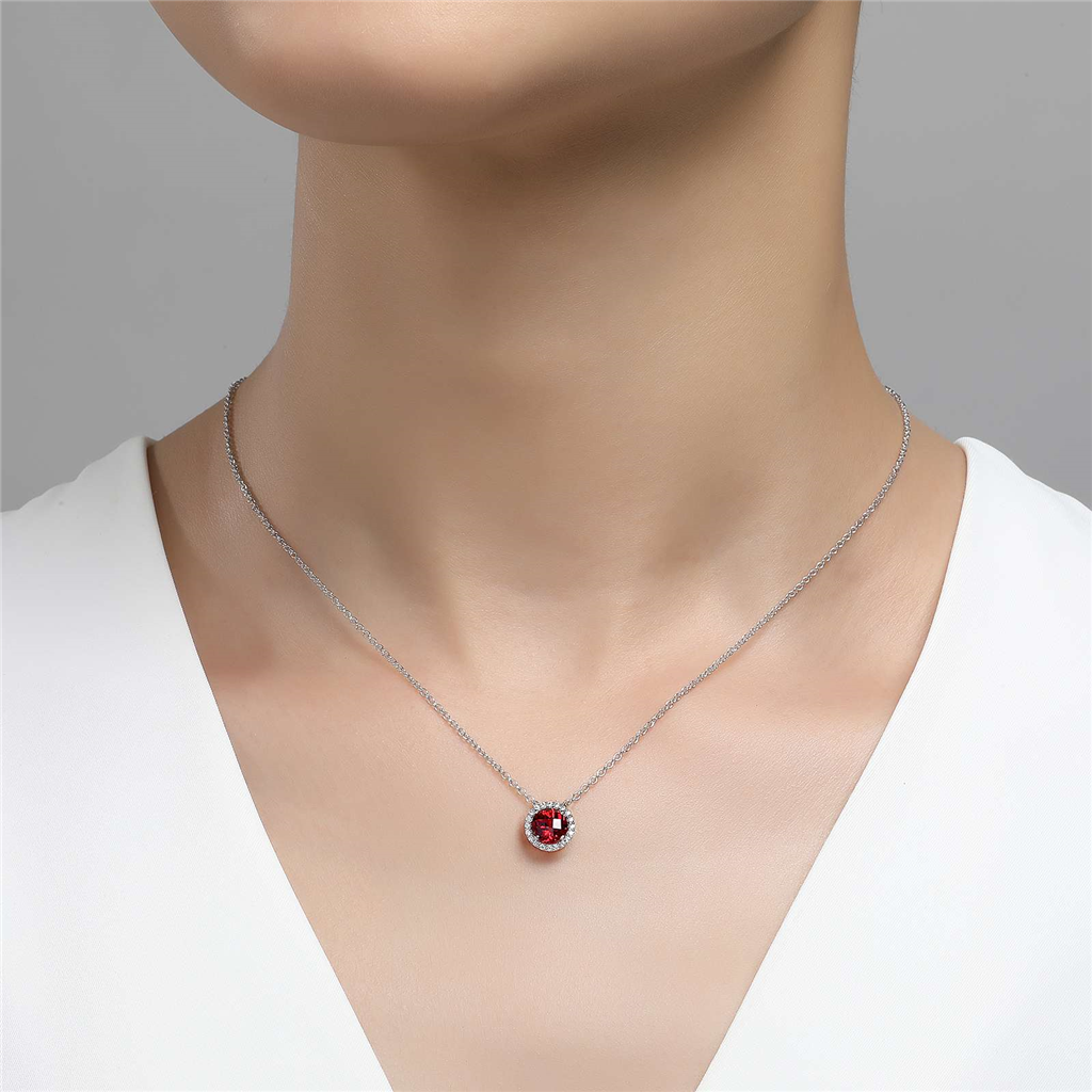 Lafonn 1.05 CTW Simulated Diamond And Garnet January Birthstone Necklace