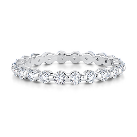 A.JAFFE 14K White Gold Eternity Wedding Band