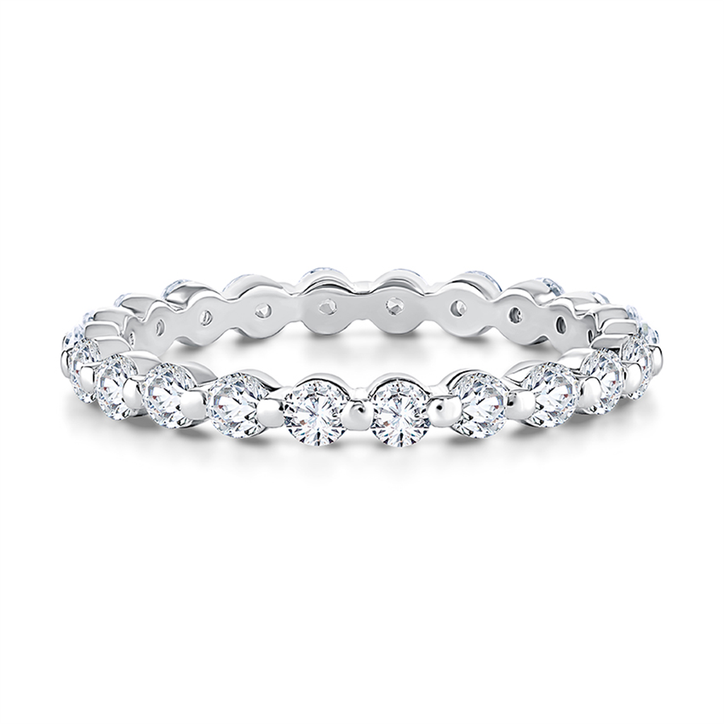A.JAFFE 14K White Gold Eternity Wedding Band