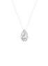 14K White Gold 1 CTW Lab Grown Diamond Seamless Solitaire Pear Shaped Pendant Necklace