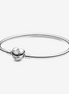 Pandora Moments Heart Clasp Charm Bangle Bracelet Size 19