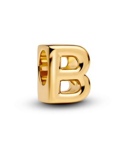 Pandora Letter B Alphabet Gold-Plated Charm
