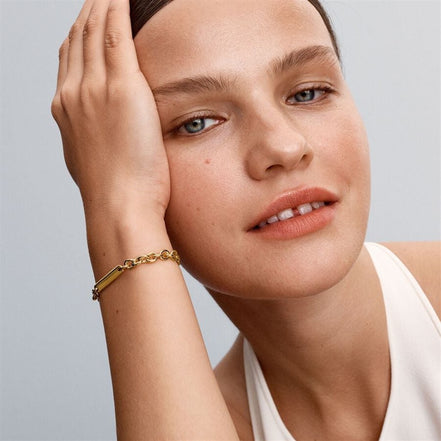 Pandora Moments Engravable Bar Link Bracelet Size 18